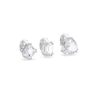 Swarovski Millenia Clip Earring Set, Large and Clear Crystal Cut Crystals with a Rhodium Finish Setting, Part of the Swarovski Millenia Collection