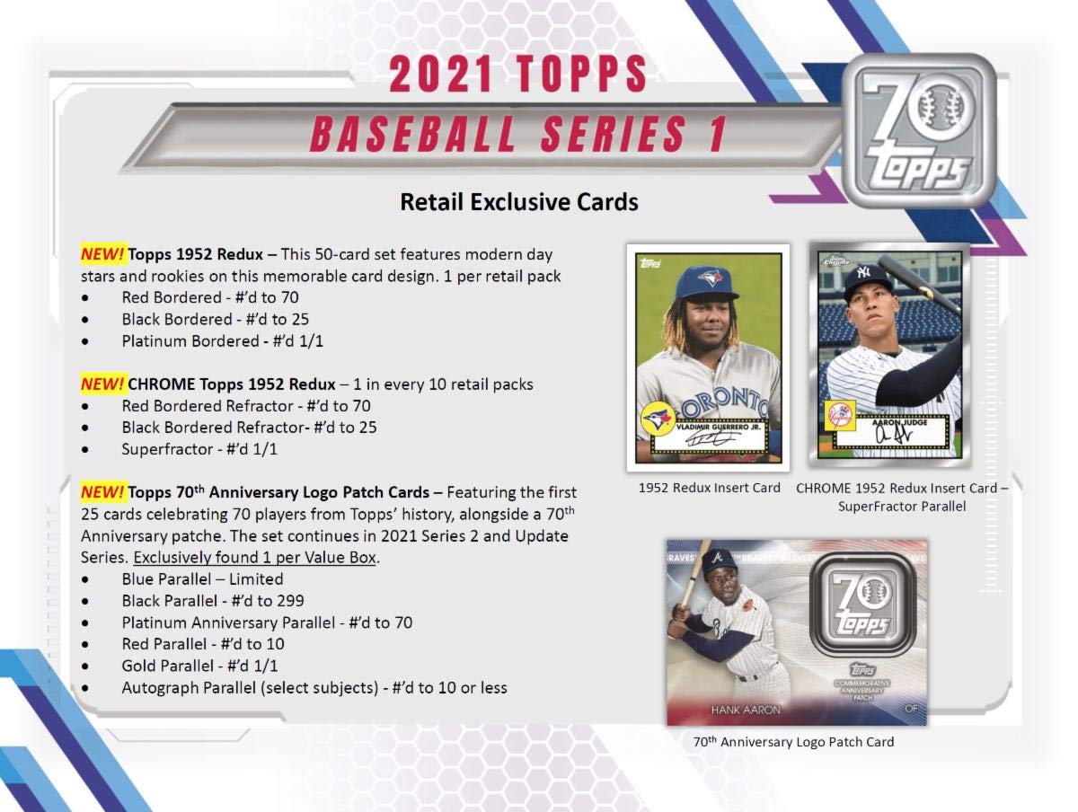 Topps 2021 Series 1 Baseball Hanger Pack