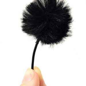 URSA Fur Circles - Mini Windshields for Lavalier/Lapel Microphones. Reduce Wind Noise & Clothing Rustle. Compatible with Sennheiser, RODE, Sanken, Tascam & More (9x Circles + 30x Stickies, Black)