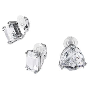 Swarovski Millenia Clip Earring Set, Large and Clear Crystal Cut Crystals with a Rhodium Finish Setting, Part of the Swarovski Millenia Collection