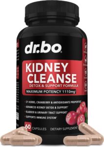 kidney cleanse detox support supplement - natural cranberry, juniper berries, buchu & uva ursi extract to support kidneys, bladder & urinary tract health supplements - herbal renal blend formula pills