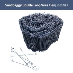 Sandbaggy Double Loop Rebar Wire Bar Ties | 6 Inch | 16 Gauge | Made of Industrial Grade Wire | Great for Securing Rebar, Sandbags & More (Pack of 1,000)