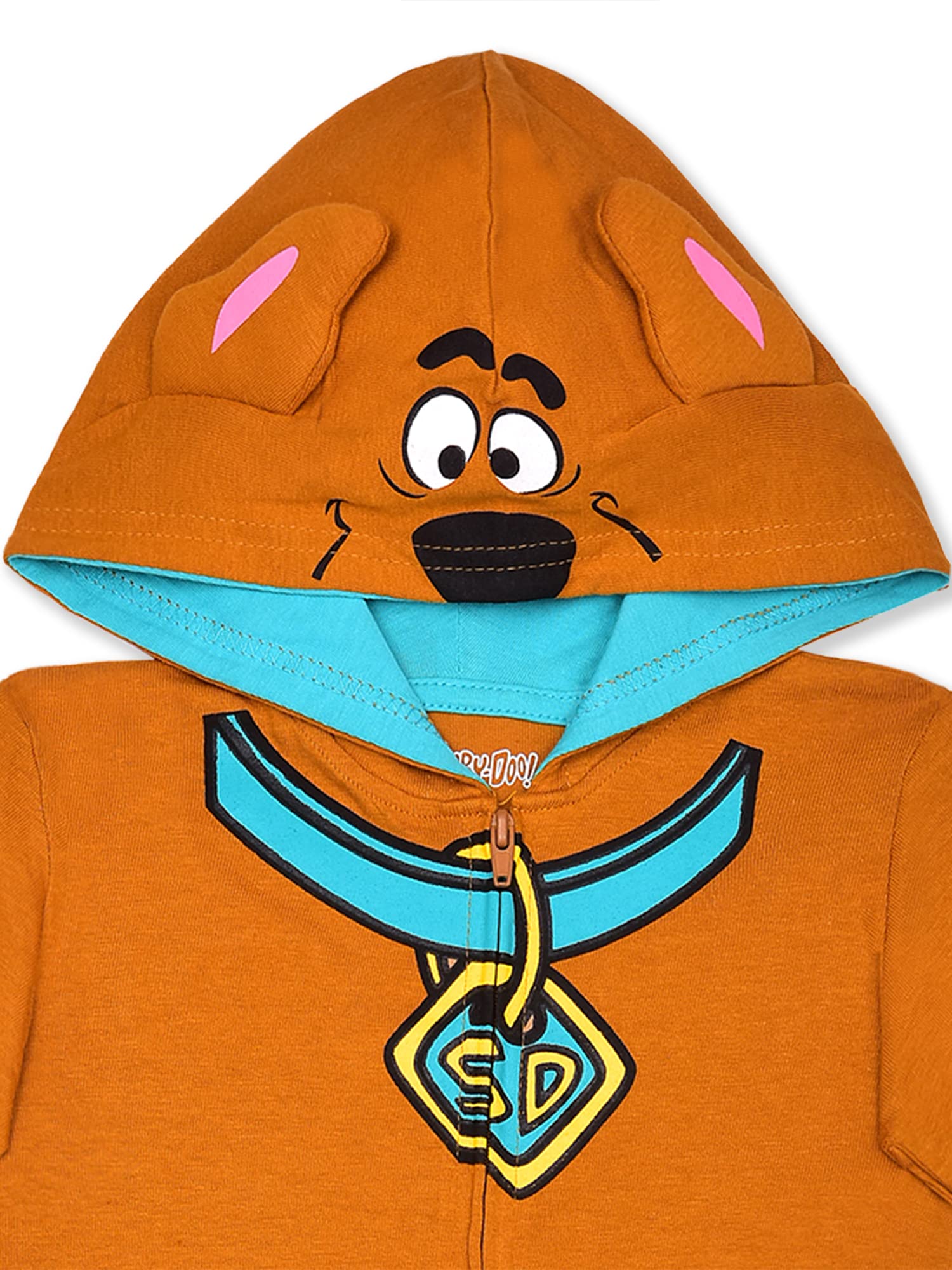 Warner Bros. Scooby Doo Boys’ Hooded Footed Coverall for Newborn, Infant and Toddler - Brown