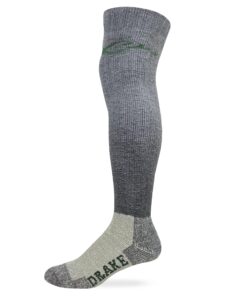 drake mens heavyweight merino wool wader socks 1 pair pack (charcoal, shoe size 9-13 - sock size large)