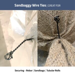 Sandbaggy Double Loop Rebar Wire Bar Ties | 6 Inch | 16 Gauge | Made of Industrial Grade Wire | Great for Securing Rebar, Sandbags & More (Pack of 1,000)