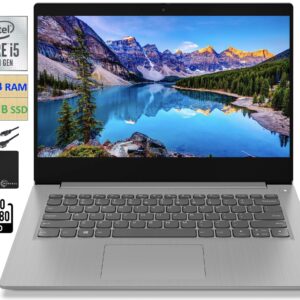 Lenovo 2021 Newest IdeaPad 3 14" FHD Screen Laptop Computer, Intel Quad-Core i5-1035G1 Up to 3.6GHz (Beats i7-8550U), 20GB DDR4 RAM, 512GB PCI-e SSD, Webcam, WiFi, HDMI, Windows 10 + Marxsol Cables