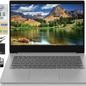 Lenovo 2021 Newest IdeaPad 3 14" FHD Screen Laptop Computer, Intel Quad-Core i5-1035G1 Up to 3.6GHz (Beats i7-8550U), 12GB DDR4 RAM, 512GB PCI-e SSD, Webcam, WiFi, HDMI, Windows 10 + Marxsol Cables