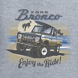 Wild Bobby Classic Vintage Ford Bronco Enjoy The Ride Cars and Trucks Front and Back Unisex Graphic Hoodie Sweatshirt, Heather Grey, X-Large