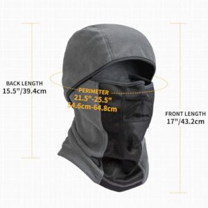 Balaclava for Women Men Winter Ski Face Mask Breathable Windproof Thermal for Motorcycle Riding Cycling in Cold Weather Gray