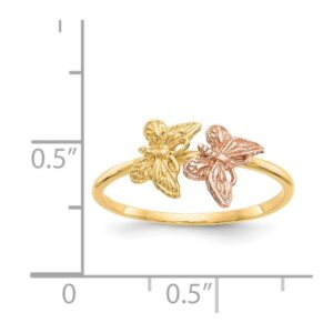 14k Two-Tone Polished Butterfly Ring QK5770