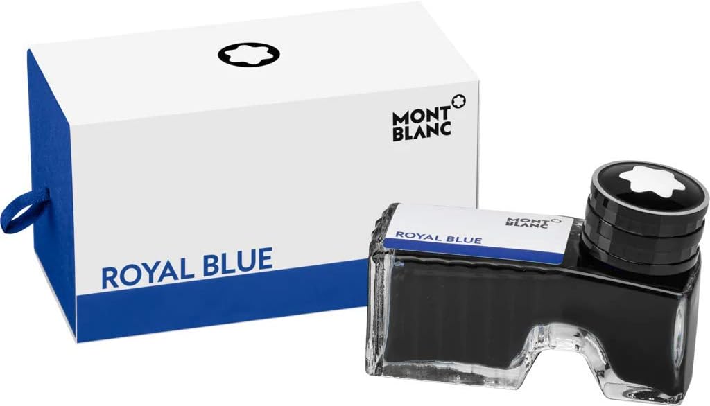 Montblanc Ink Bottle Royal Blue 105192 – Premium-Quality Refill Ink in Deep Blue for Fountain Pens, Quills, and Calligraphy Pens – 60ml Inkwell