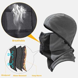 Balaclava for Women Men Winter Ski Face Mask Breathable Windproof Thermal for Motorcycle Riding Cycling in Cold Weather Gray