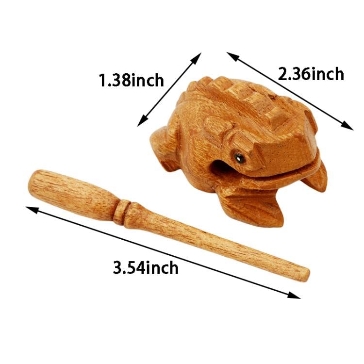 Flybloom Percussion Instruments Wooden Frog Natural Wood Musical Instrument.