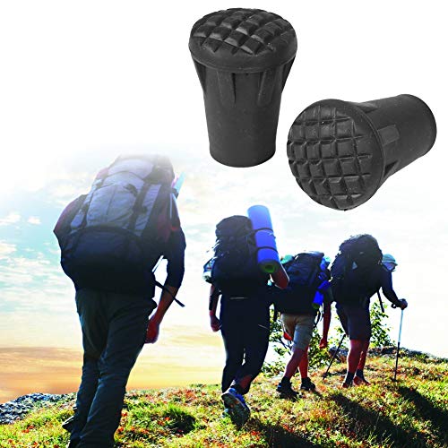 VGEBY Walking Stick Ends, 6Pcs Replacement Outdoor Trekking Hiking Pole Tip End Walking Stick Hat Cover Protector Asphalt Tip Poles Rubber Tips For Trekking Poles Ski Pole Rubber