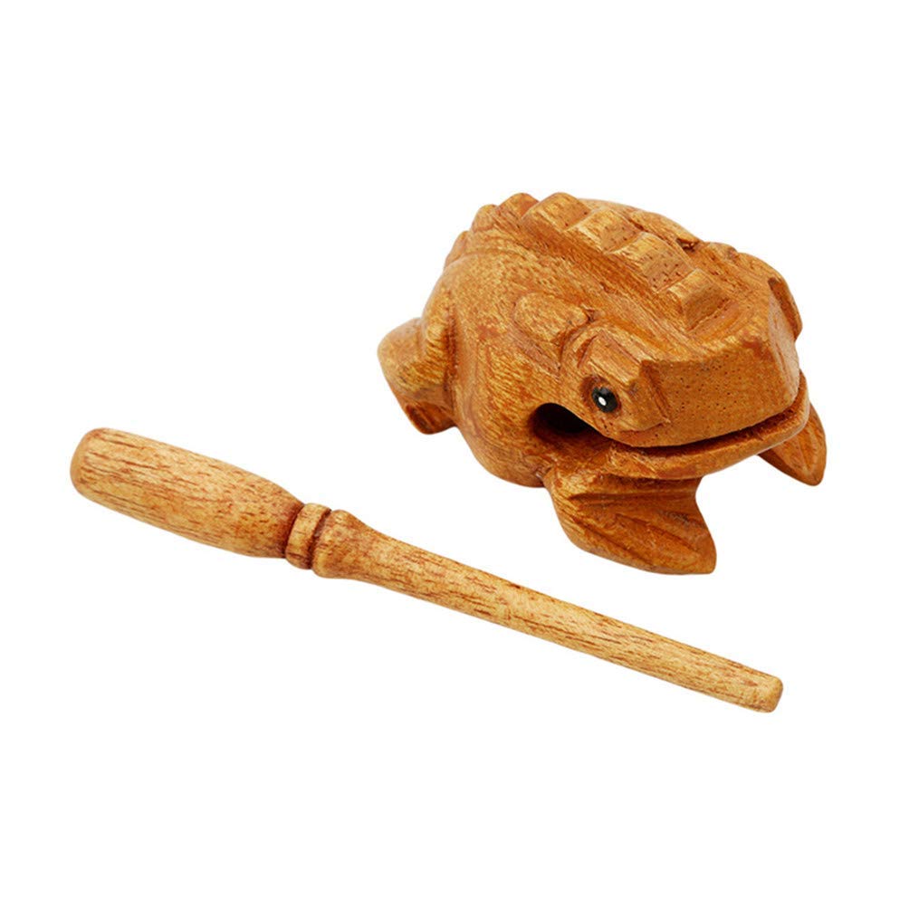 Flybloom Percussion Instruments Wooden Frog Natural Wood Musical Instrument.