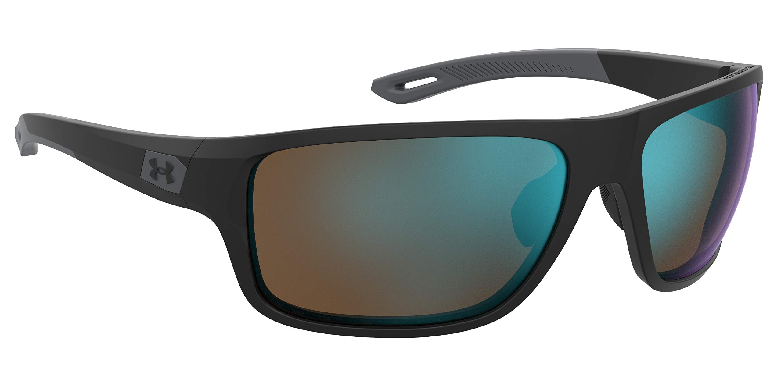 Under Armour Men's UA 0004/S Rectangular Sunglasses, Matte Black Blue/Blue Multi, 65mm, 16mm