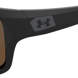 Under Armour Men's UA 0004/S Rectangular Sunglasses, Matte Black Blue/Blue Multi, 65mm, 16mm