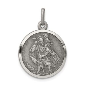 sterling silver st. christopher medal qqc3539