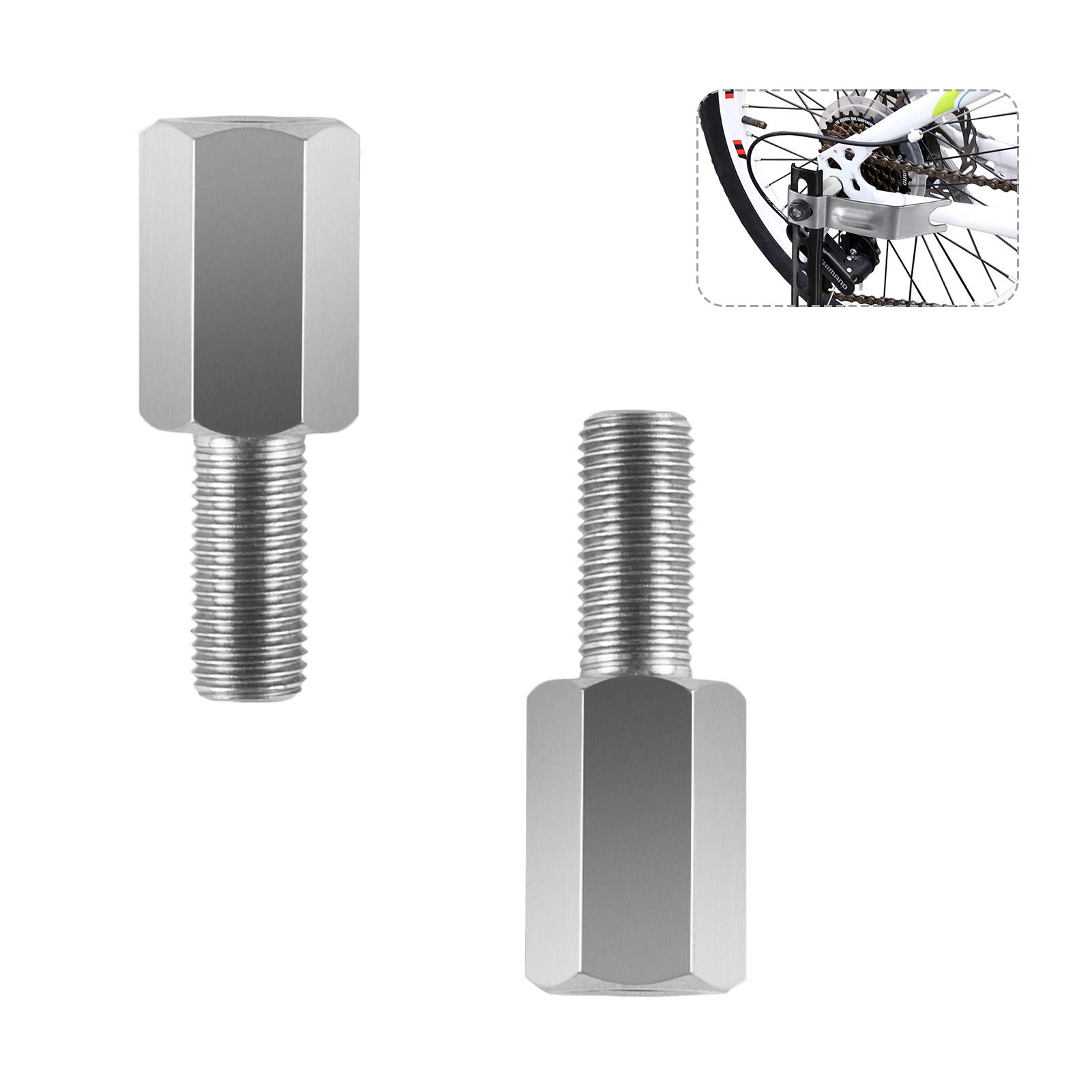 Realuzd Axle Extenders for Training Wheels - These Bike Axle Extension Bolts are Suitable for The Extension of The Rear Axle of Bicycly (No Anti-Rotation Clamps 3/8"×26TPI)