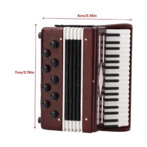 6CM Mini Accordion Model, Miniature Wooden Accordion Model Music Instrumental Model with Delicate Box for Home Decor Music