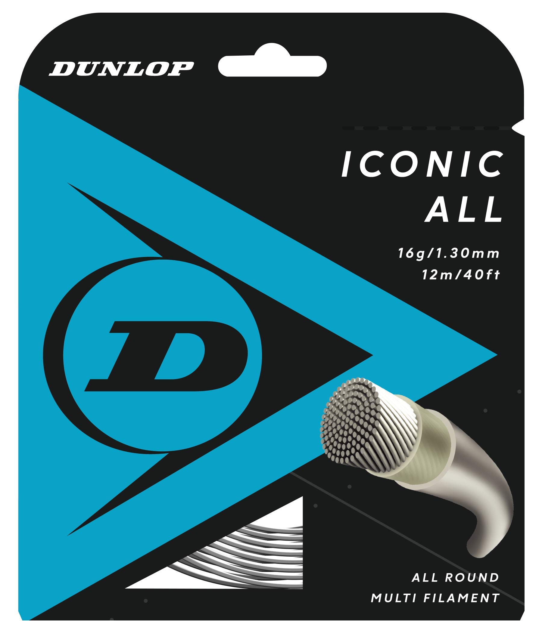 Dunlop Sports Iconic All Tennis String, 16G, Natural, 40' Set