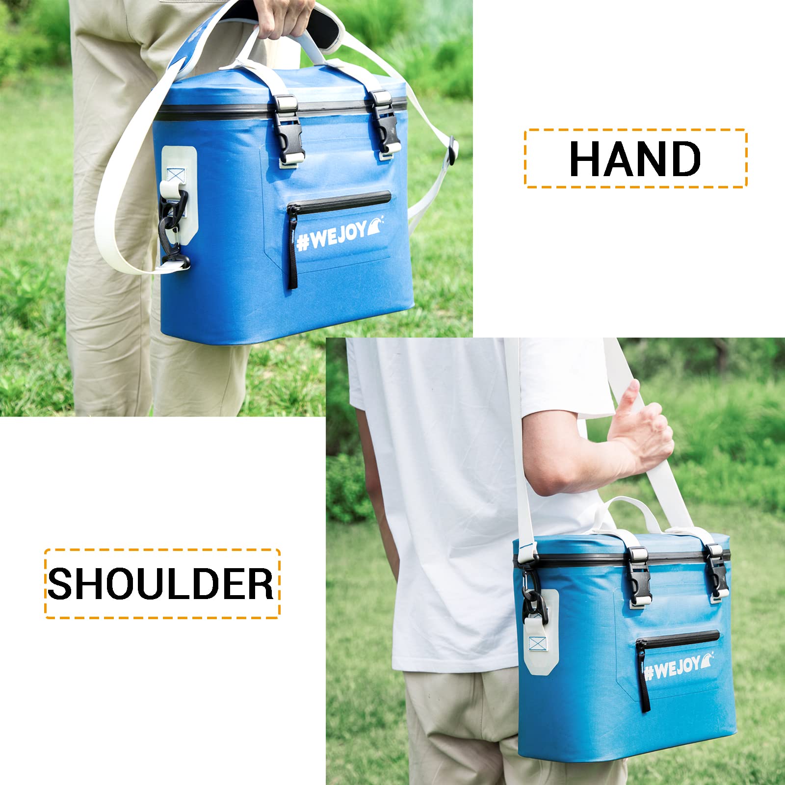 #WEJOY Insulated Camping Cooler Bag,12 Can,2 Days Ice Life, Portable Waterproof Camp Coolers Lunch Bag with Leakproof Zipper for Outdoor Beach, Picnic, Hiking, Fishing, Traveling,BBQ