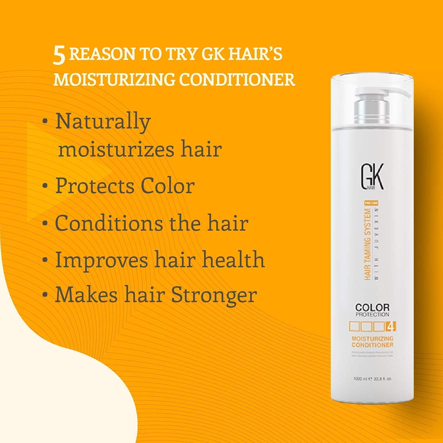 GK HAIR Global Keratin Moisturizing Shampoo & Conditioner 1000ml - Serum - 100% Pure Organic Argan Oil 1.69 Fl Oz