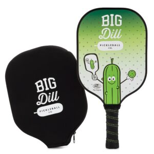 big dill pickleball original carbon fiber pickleball paddle | usa pickleball approved paddles | premium graphite pickleball racket for beginners to pro single pickle ball paddle with cover …