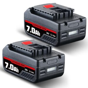 DASNITE 2Pack BAT609 7000mAh Replacement for Bosch 18V Battery BAT618 BAT609 BAT622 BAT609G BAT618G BAT619 BAT619G BAT610G Cordless Power Tool Li-ion Battery