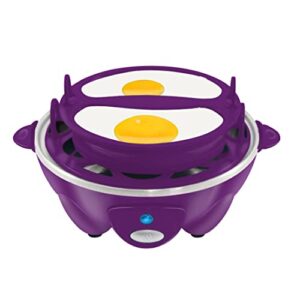 Elite Gourmet Easy Electric 7 Egg Capacity Cooker, Poacher, Omelet Maker, Scrambled, Soft, Medium, Hard Boiled with Auto Shut-Off and Buzzer, BPA Free