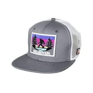 justin men's believer flat bill grey snapback hat jcbc508