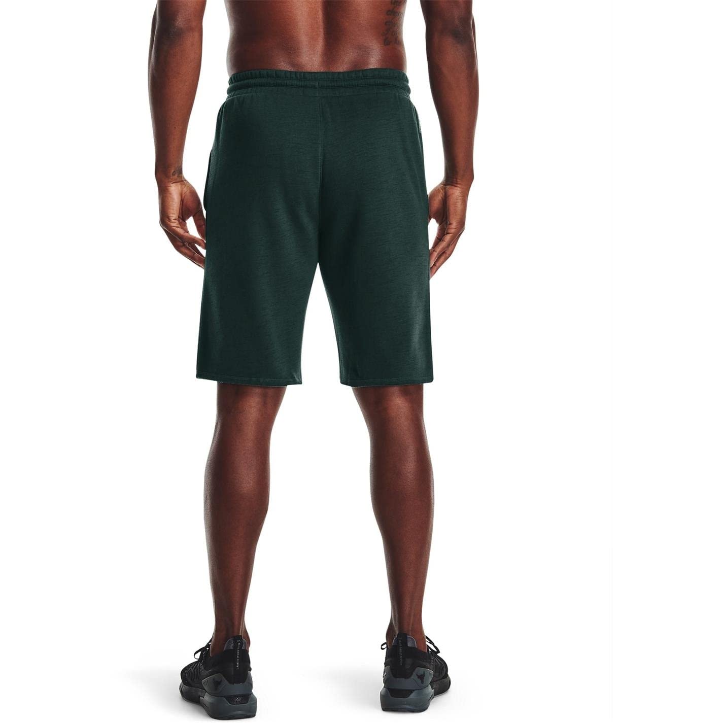 Under Armour Men's Sweatpant Shorts Cotton/Polyester Blend UA Dwayne Johnson Sweatpant Shorts1357200 (Ivy/Black-384, Medium)