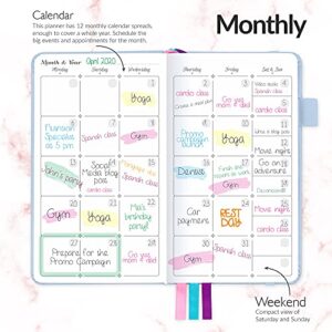 GoGirl Planner and Organizer for Women – Pocket Weekly Planner, Goals Journal & Agenda for Time Management & Productivity. Undated (Light Blue)