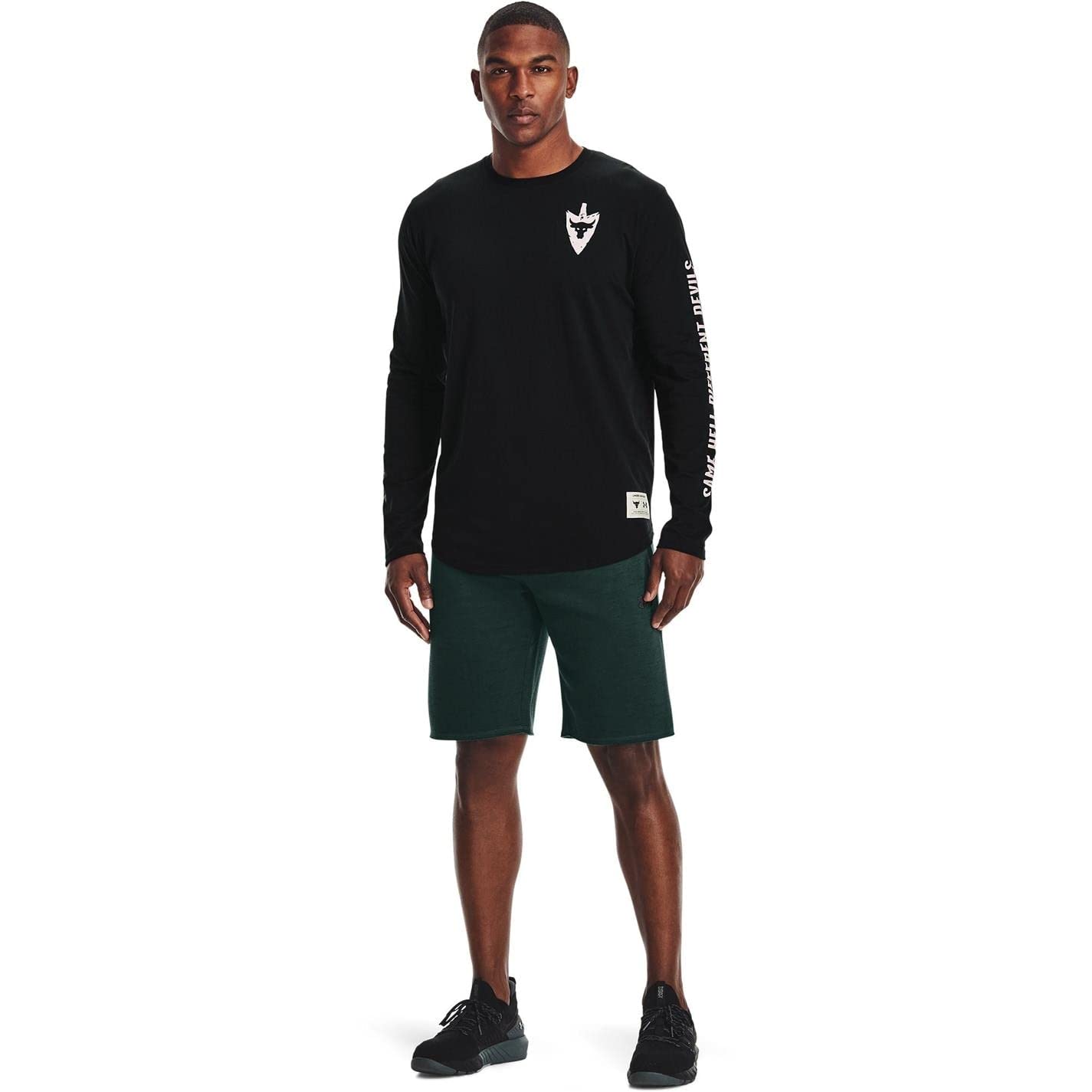 Under Armour Men's Sweatpant Shorts Cotton/Polyester Blend UA Dwayne Johnson Sweatpant Shorts1357200 (Ivy/Black-384, Medium)