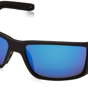 Costa Del Mar Man Sunglasses Matte Black Frame - Blue Mirror Lenses - 60MM