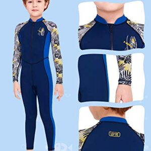 Full Cover Wetsuit for Toddler Quick Dry Thermal Swimsuit Sun UV Protection Bodysuit Zip Stretch Wet Suits for Diving Swimming