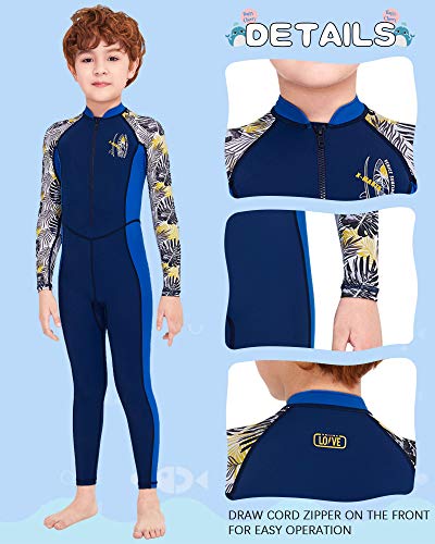 Full Cover Wetsuit for Toddler Quick Dry Thermal Swimsuit Sun UV Protection Bodysuit Zip Stretch Wet Suits for Diving Swimming