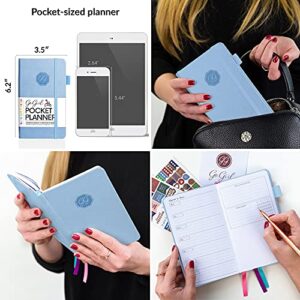 GoGirl Planner and Organizer for Women – Pocket Weekly Planner, Goals Journal & Agenda for Time Management & Productivity. Undated (Light Blue)