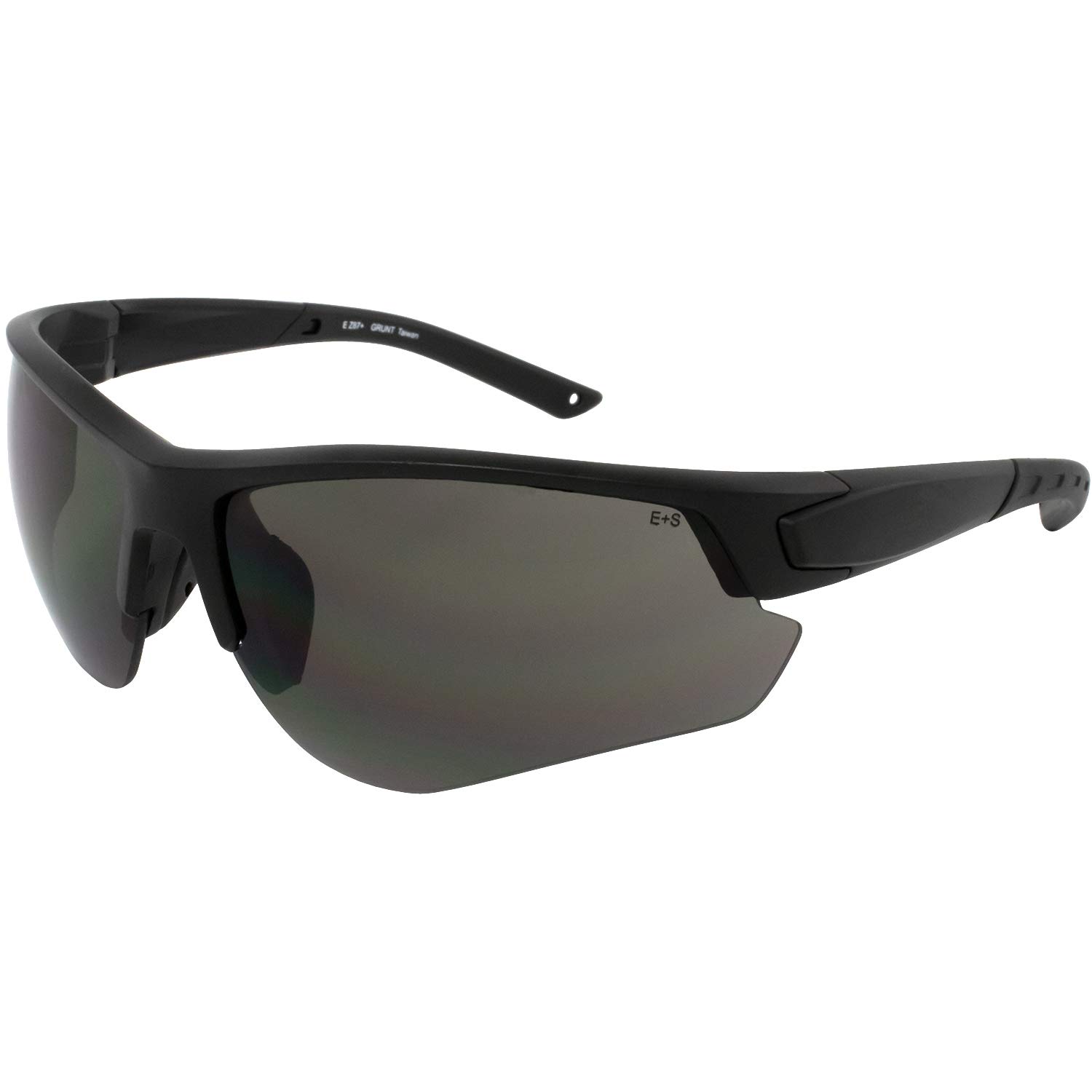 Epoch Eyewear Grunt Tactical Shooting Range Safety Sunglasses with Black Frames with Smoke Lenses