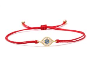 my harmony tree blue cz stones gold evil eye charm red string protection bracelet