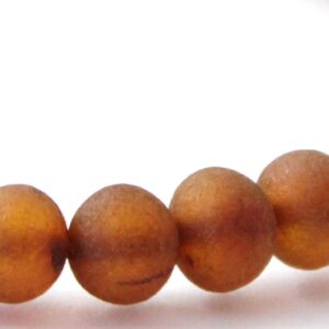 TipTopEco Baltic Amber Adult Stretch Bracelet - 7 Inches (18 cm) Long - Unpolished Honey Beads (Cognac, 7.9 inches)