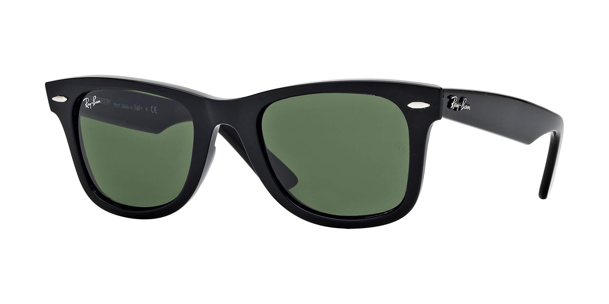 Ray-Ban RB2140 Original Wayfarer Sunglasses + Vision Group Accessories Bundle,unisex-adult (Black/Crystal Green (901), 50)