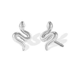 Boma Jewelry Sterling Silver Snake Stud Earrings