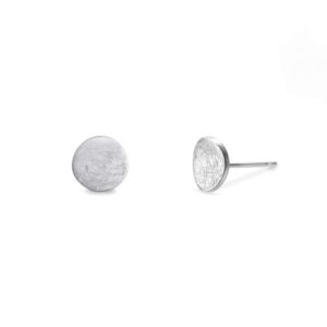 Boma Jewelry Sterling Silver Iced Finish Circle Stud Earrings