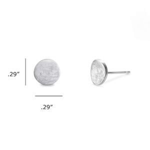 Boma Jewelry Sterling Silver Iced Finish Circle Stud Earrings