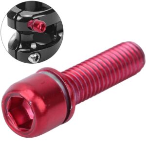 M5x18mm Stem Screw Bike Stem Bolt Bike Steering Handlebar Parts with Spacer(red)