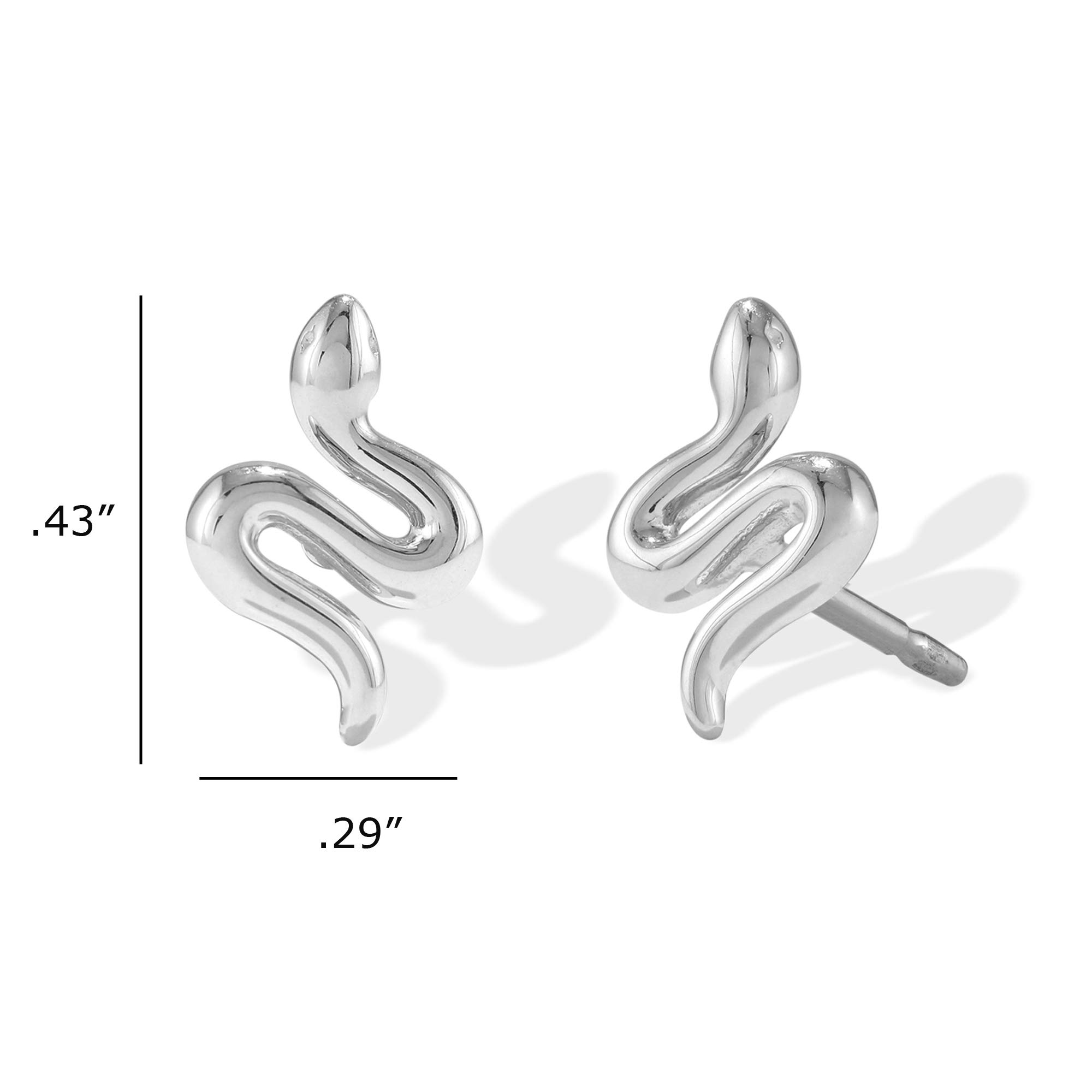 Boma Jewelry Sterling Silver Snake Stud Earrings