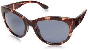 costa del mar woman sunglasses shiny coral tortoise frame, gray lenses, 55mm