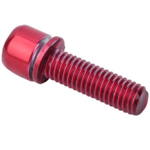 M5x18mm Stem Screw Bike Stem Bolt Bike Steering Handlebar Parts with Spacer(red)