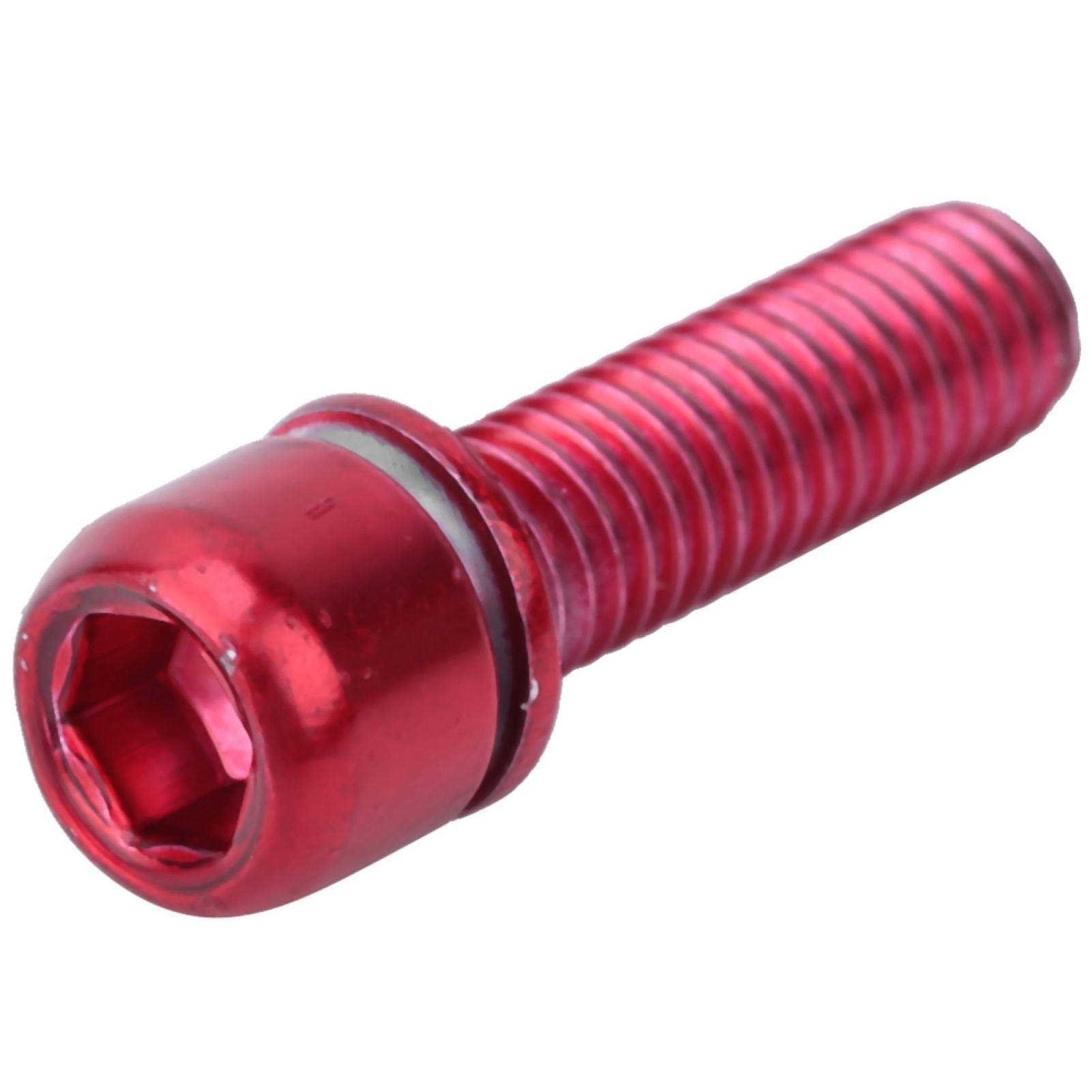 M5x18mm Stem Screw Bike Stem Bolt Bike Steering Handlebar Parts with Spacer(red)